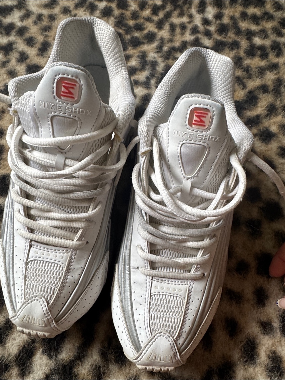 Nike White & Silver Athletic Shox Sneakers - Picture 2 of 5